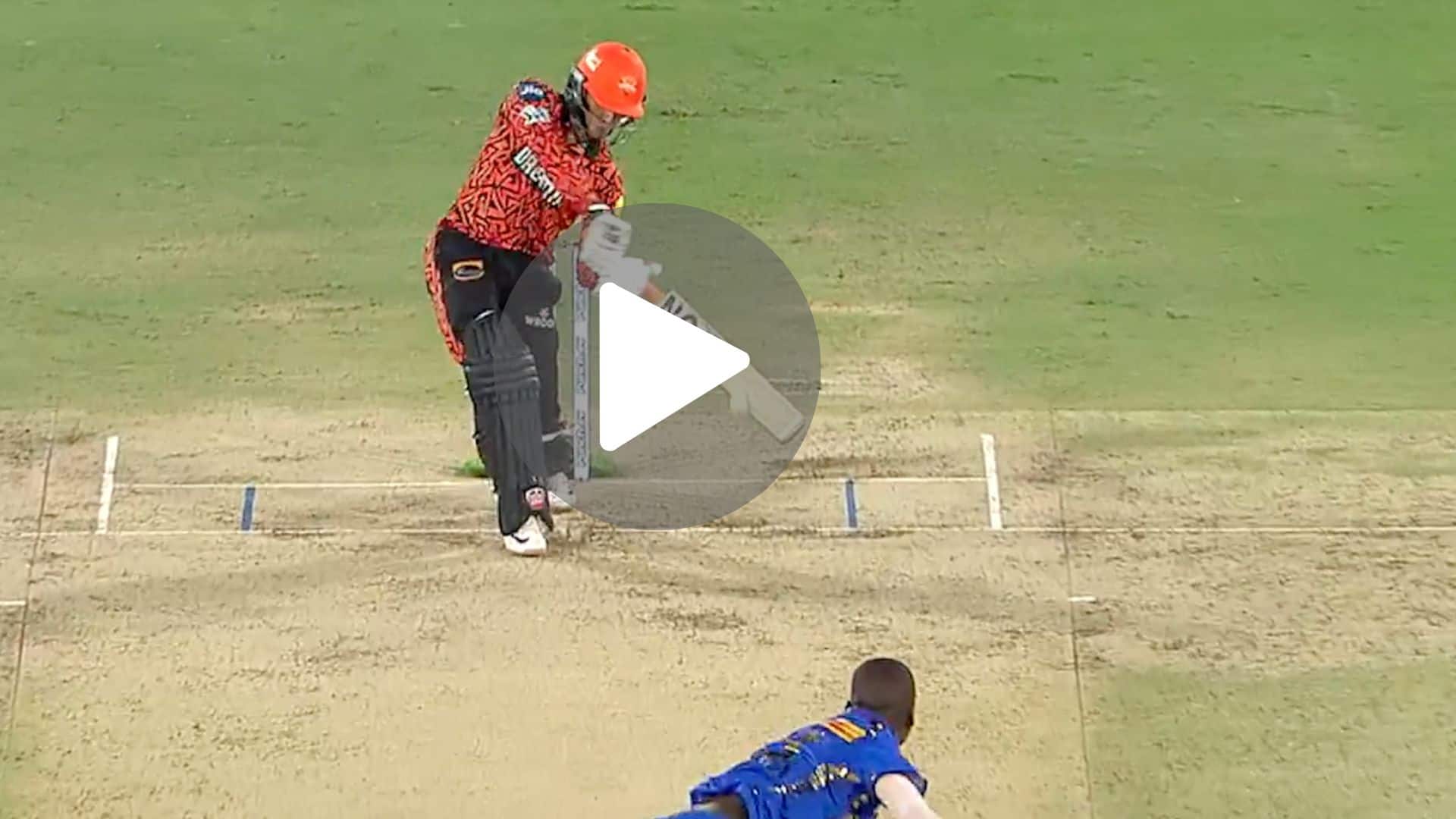 [Watch] Abhishek Sharma Hits 16-Ball Fifty Against MI With A Brutal Six Down The Ground